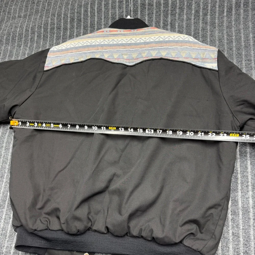 Jackets By Pride Minot, ND Bomber Jacket Large Black Western Vintage (2169)